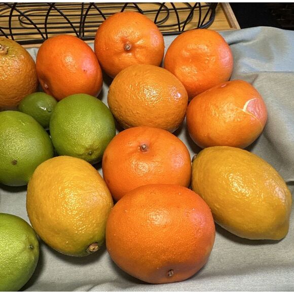 Decorative Ornate Metal Tabletop 16" x 6.5" Metal Basket With Faux Fruit - Picture 6 of 8